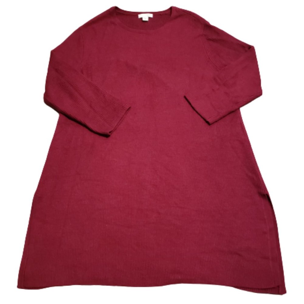 J. Jill 3/4 Sleeve Shirt Sleeve Maroon Red Women's Small S Modest Classic Comfy
